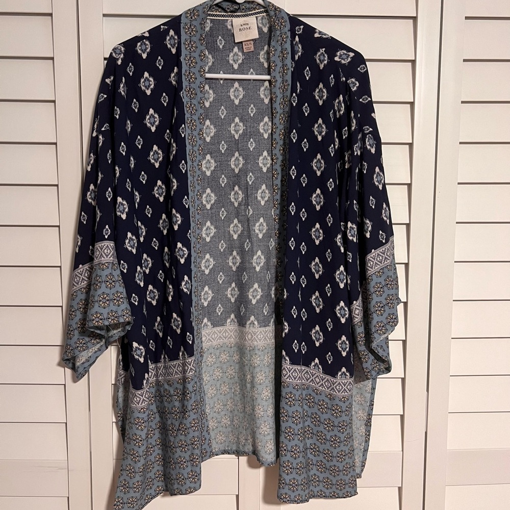 Knox Rose Block Print Kimono Cardigan, EUC - XS/S